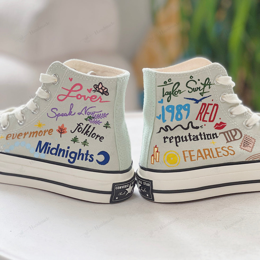 11 Albums Taylor Swift Eras Tour Hand Painting High Top Converse