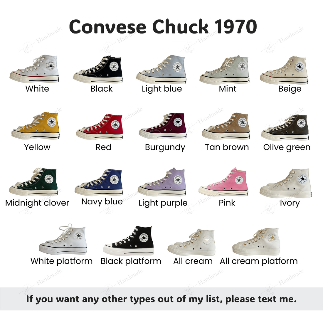 Custom Blue Tone Wedding Name Embroidery Converse Low Top