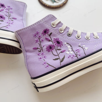 Custom 3D Bows Embroidery Converse Chuck Taylor High Top